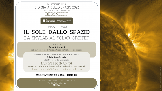 Lesson "Il sole dallo spazio: da Skylab al Solar Orbiter" by Ester Antonucci - Genoa, November 28th, 2022
